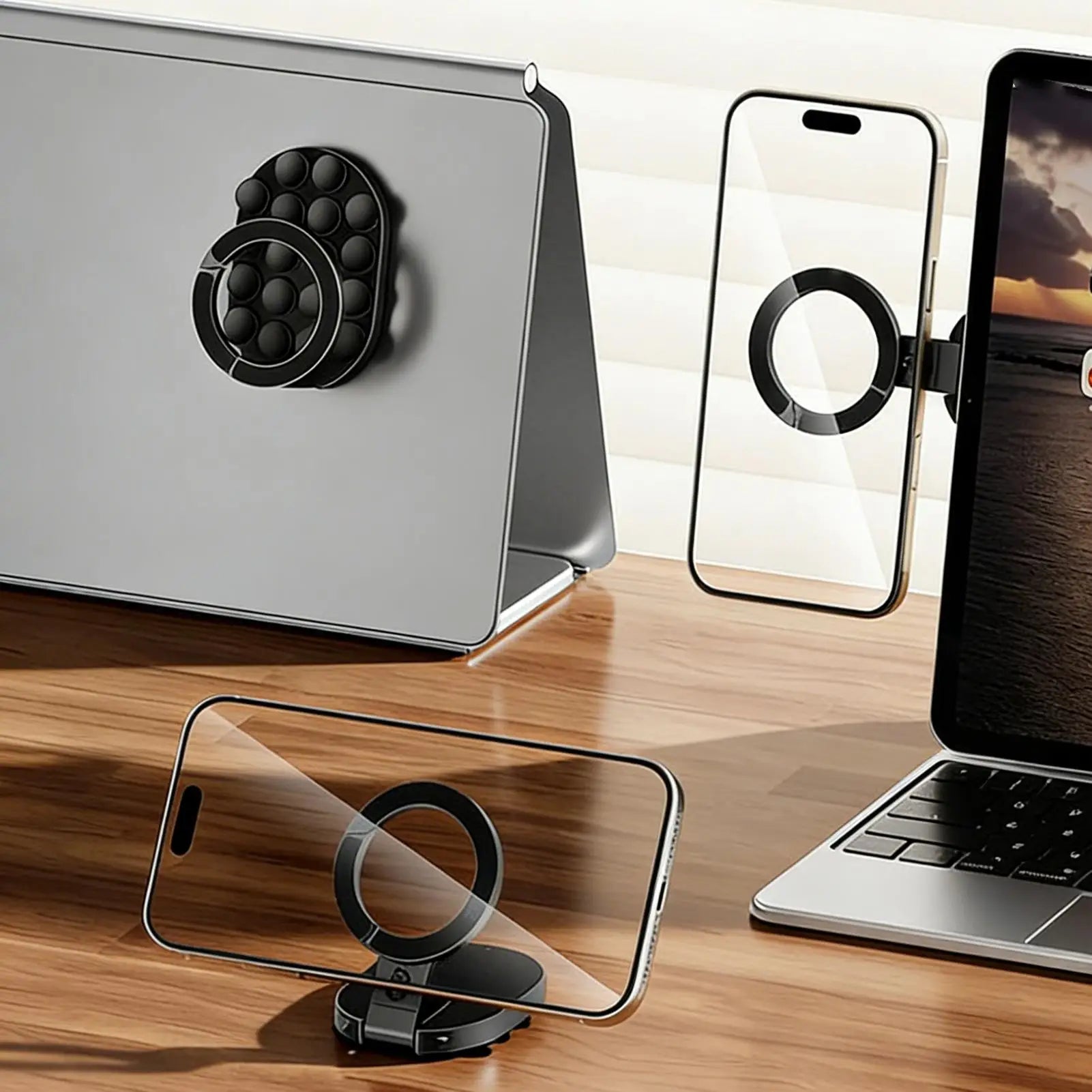 Super Magnetic Phone Mount Suction Cup 360 Degree Adjustable Car Phone Holder Mount With 18 Vacuum Suction Cup Bases For Home