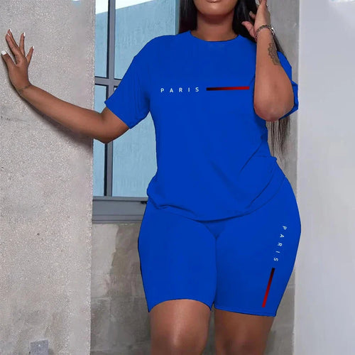 2026 Summer Two Piece Set for Women T-Shirts and Shorts Ladies Casual O-Neck Pullover Short Sleeve T-Shirt Casual Tracksuit
