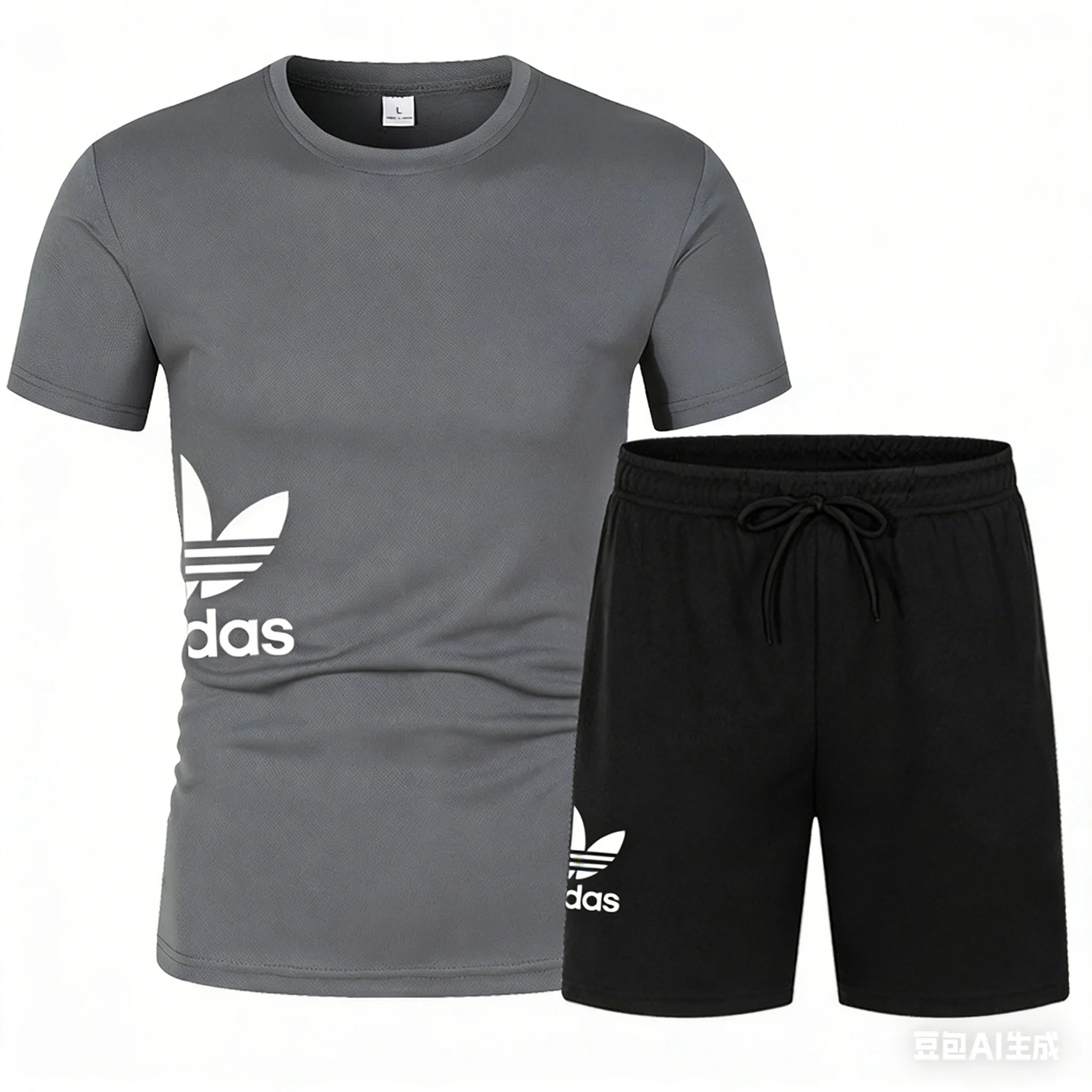 Comfortable and breathable men's summer fashion trend casual sports two-piece set (2026 model): short-sleeved T-shirt + shorts