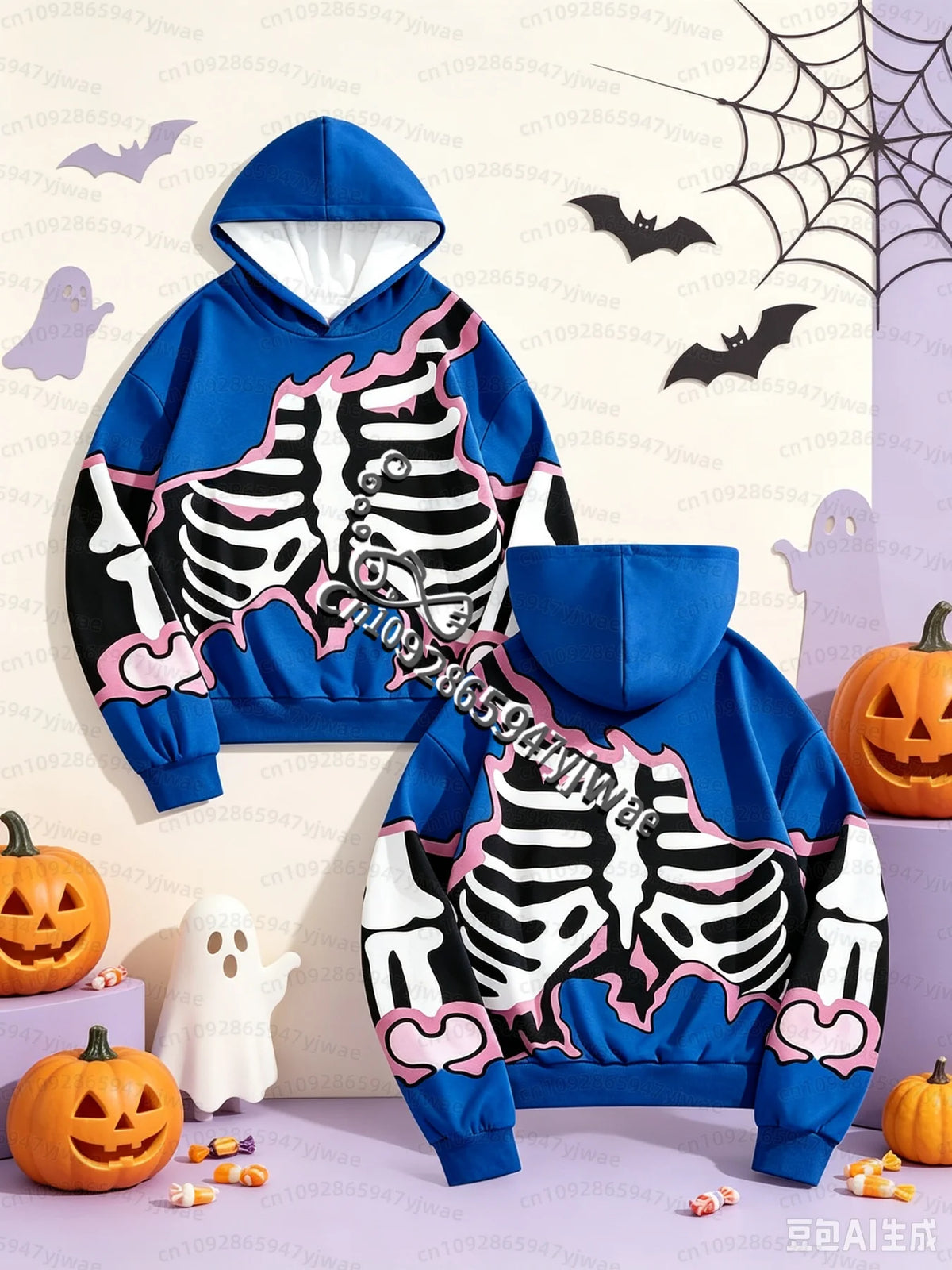 26 Winter Men Halloween Scary Pumpkin Face Hoodie Print Oversized Sweatshirt  Long Sleeve Pullover Holiday Party Men Hoodies