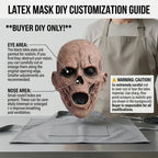 Realistic Scary Zombie Mask Latex Full Head Horror Monster Halloween Cosplay Party Haunted House Prop Creepy Costume Accessory