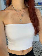 Women Cropped Tube Tops Strapless Off Shoulder Backless Short Tank Summer Party Club Striped/Solid Mini Vest 2025 New