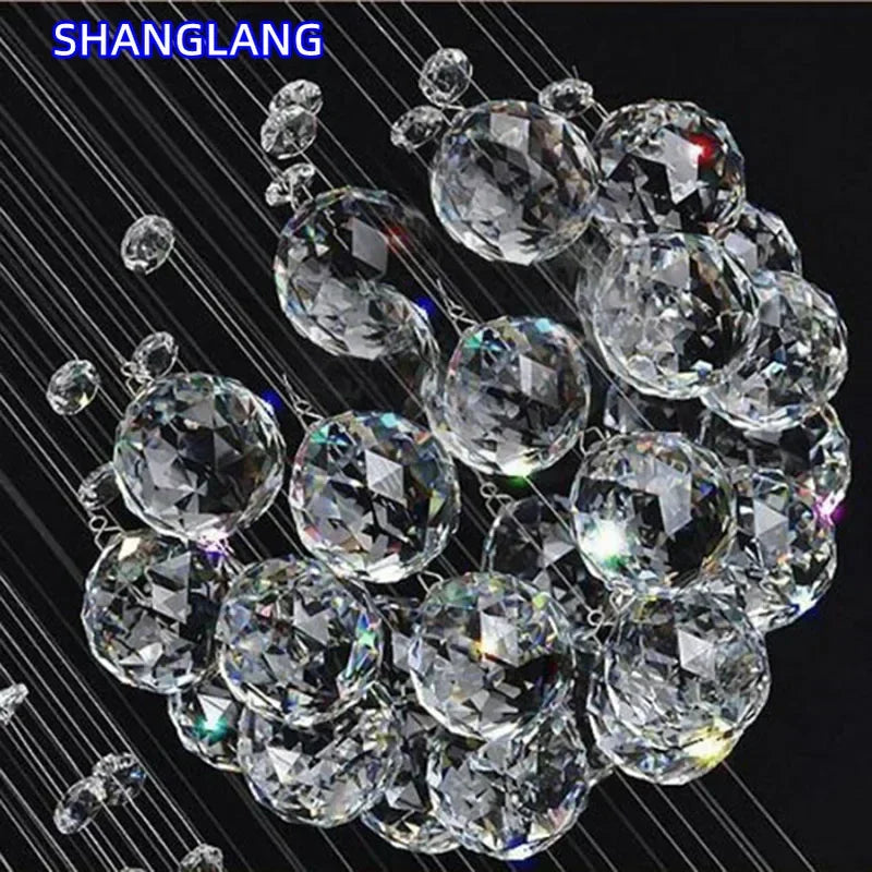 Crystal Ball Led Ceiling Chandelier Modern Pendant Lights Design Large Suspension Luminaire Luxury Hanging Lamp For Living Room