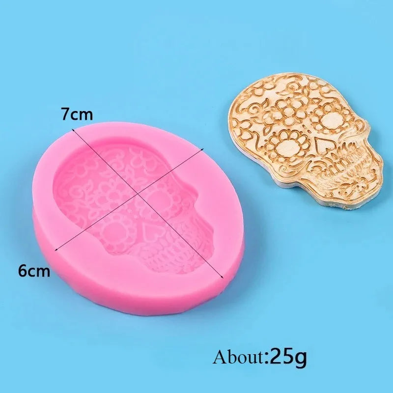 Non-Stick Halloween Silicone Baking Molds | DIY Candy Chocolate Fondant Maker | Ghost Pumpkin Bat Skull Witch Hat Shapes