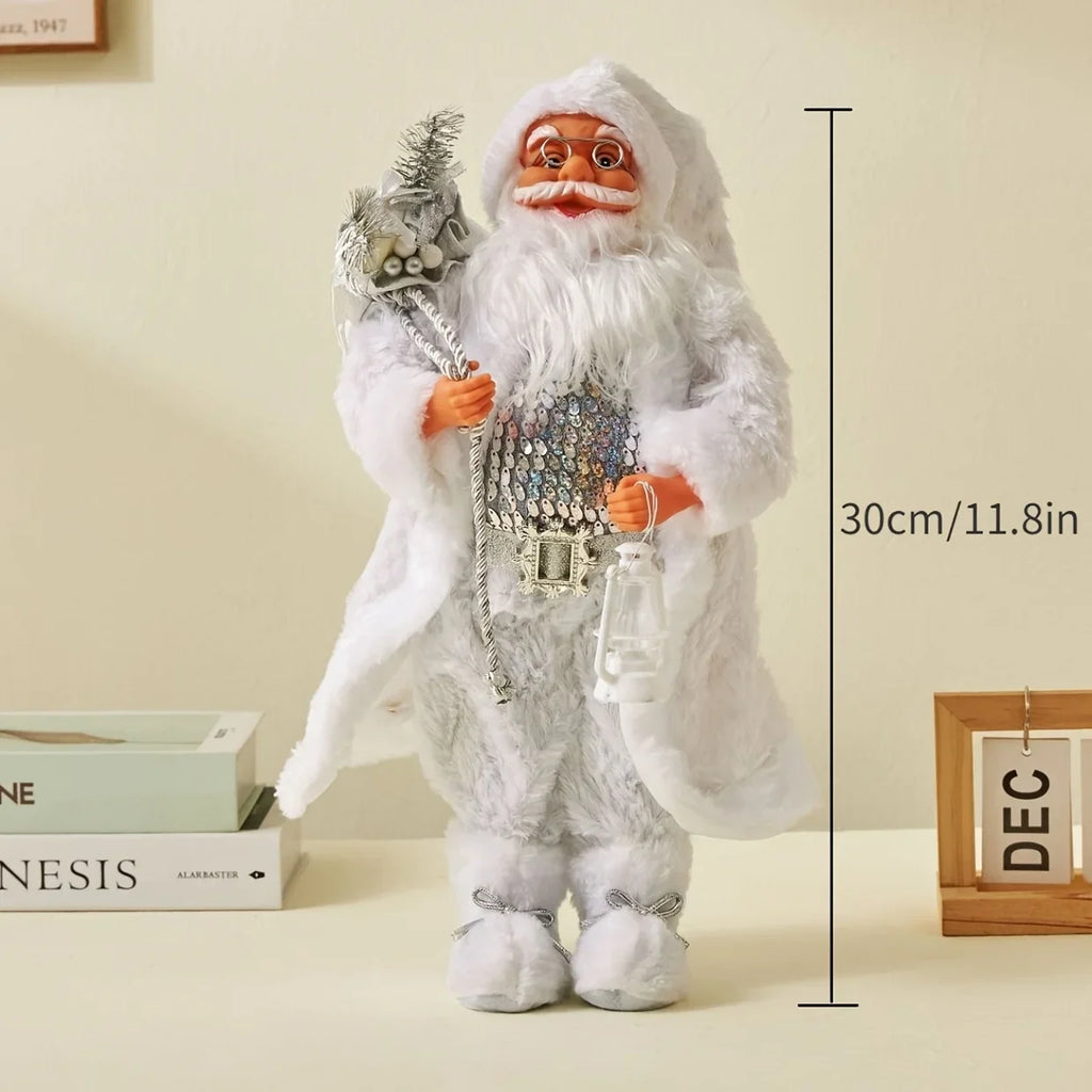 Blue and white Santa Claus, Christmas gifts New Year gifts Birthday gifts, home furnishings, window decorations