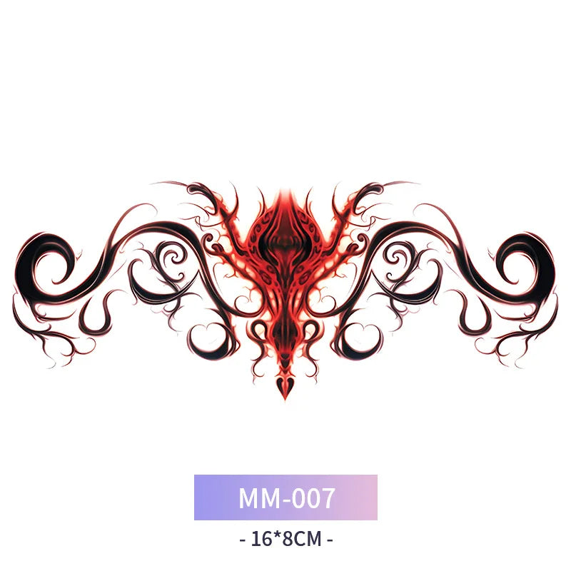 Sexy Succubus Tattoo Stickers Tatoo Waist Chest Woman Art Temporary Tattoos Waterproof Long-Lasting Fake Tattoos For Women