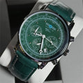 2026 Fashion New Retro Business Casual Leather Strap Quartz Watch Zeppelin Men's Watch Green Dial Luxury Gift Watch