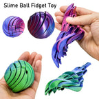 3D Printed Slime Ball Fidget Toy with Gear Design Liquid Flow Twistsphere Anxiety Relief Stress Relief Rotating Ball