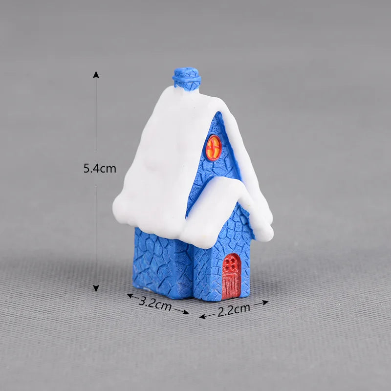 New Christmas Deer Santa Claus Sled Tree Snowman Figurine Doll House Home Decor Miniature Garden Decoration Accessories Modern