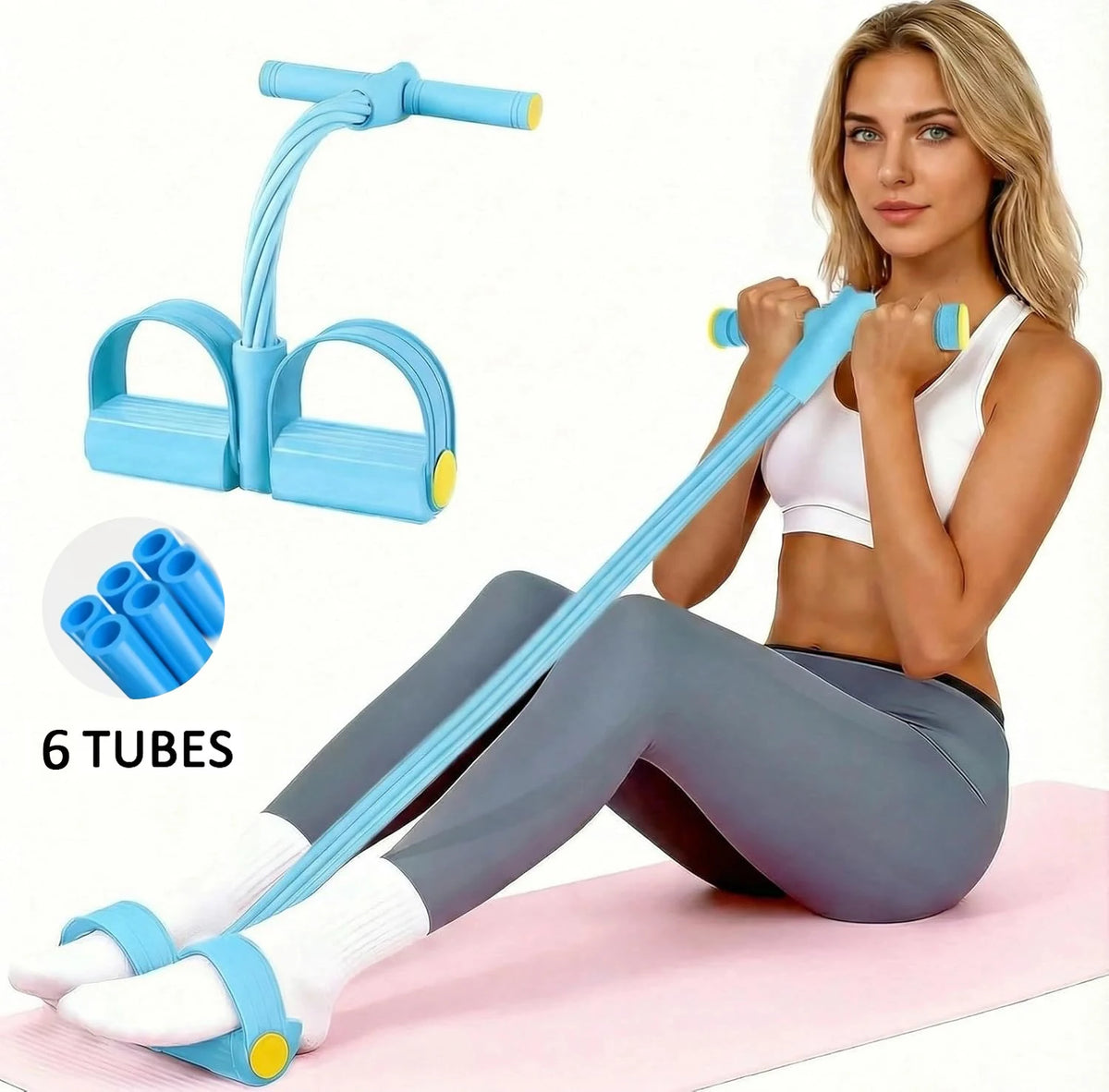 Pedal Resistance Band Tensioner Multi-Functional Household Gym Fitness Equipment Yoga Abdominal Strengthening Tension Rope