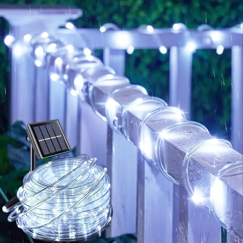 LED Solar Rope Tube Strip Light Outdoor Waterproof Fairy Light Strings Christmas Decor for Garden Lawn Tree Yard Fence Pathway