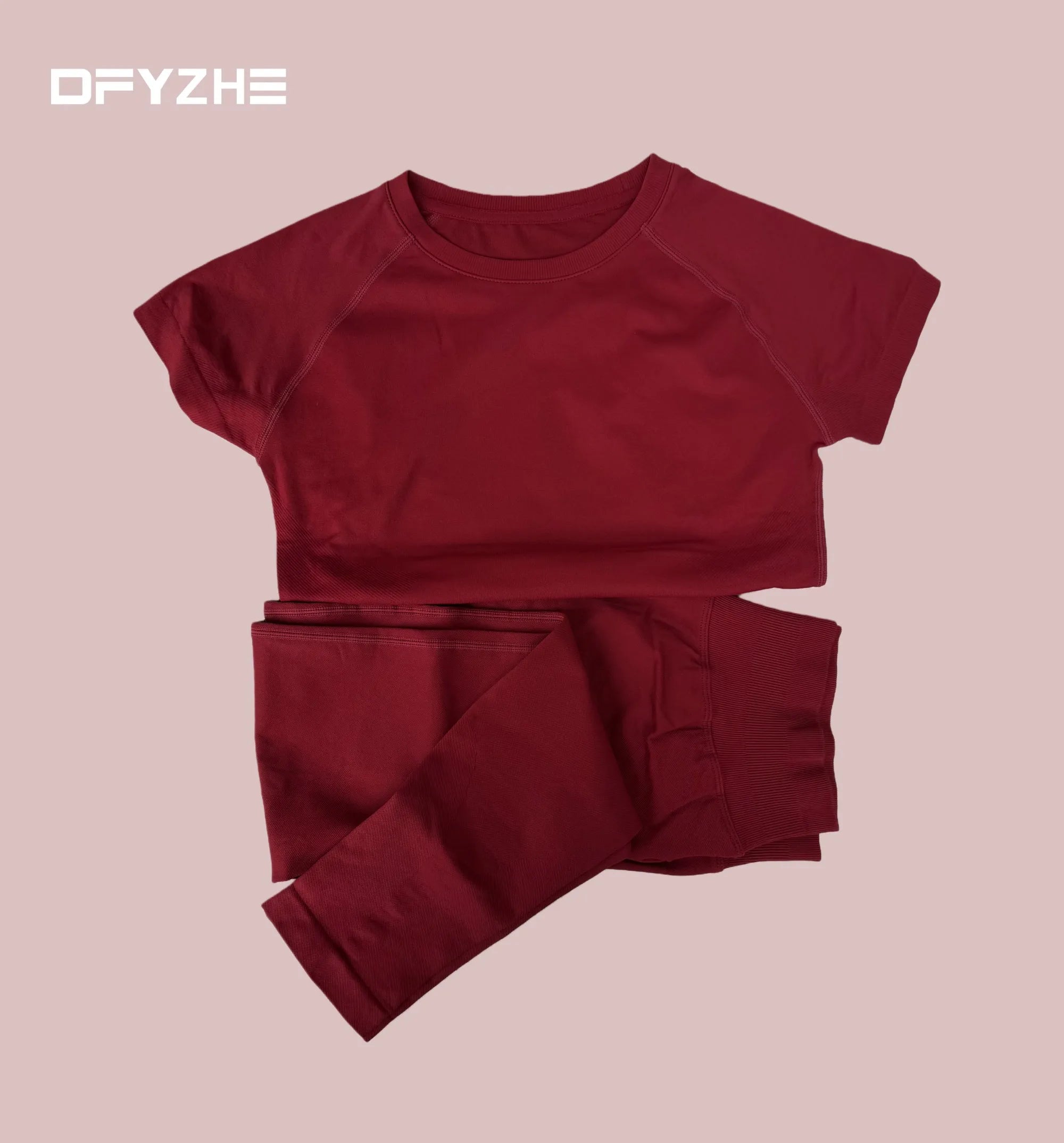 summer new T-shirt long pants two-piece set round neck short sleeved tight pants, yoga fitness tight pants, running sports set