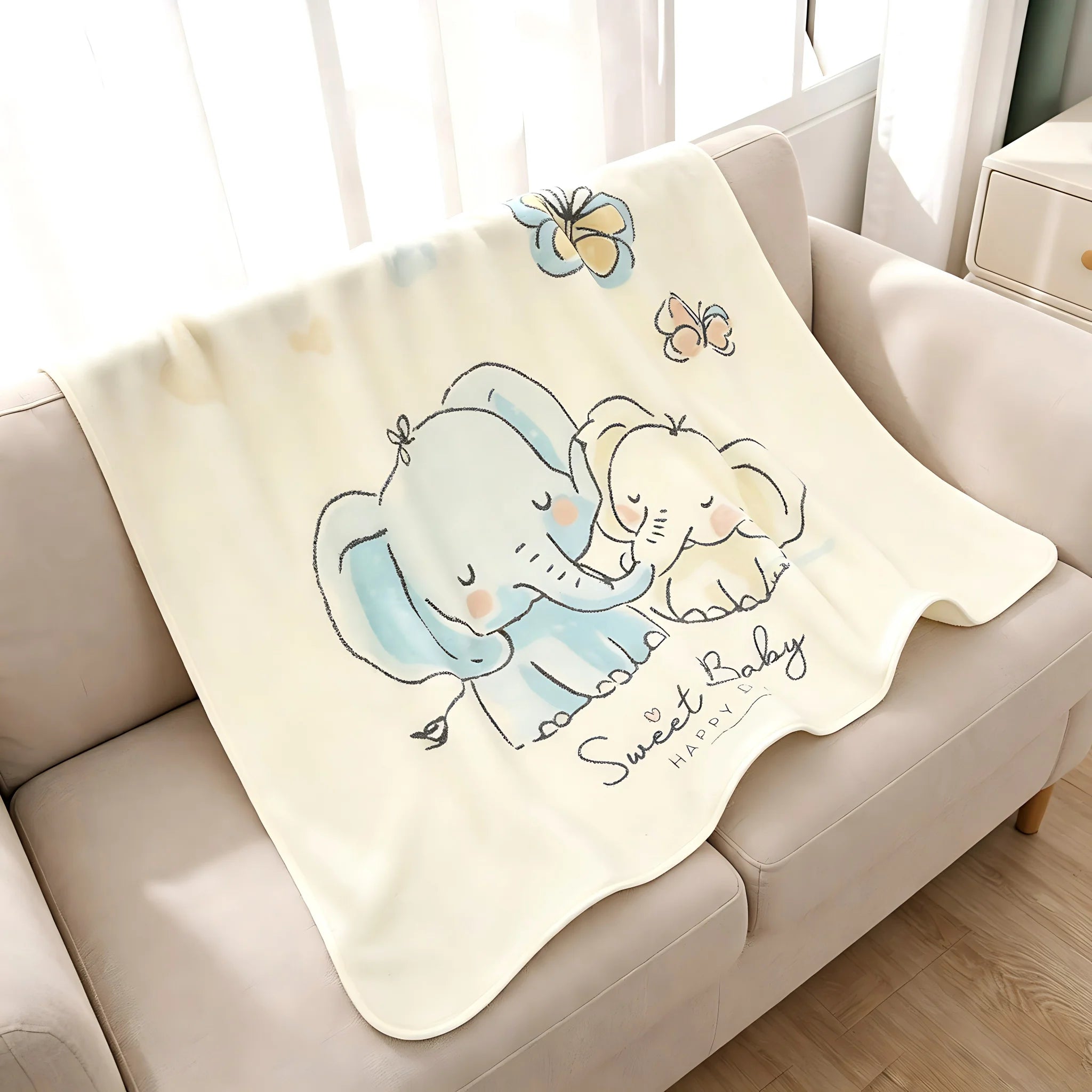 1Pc Baby Blanket, Cute Printed Pattern Baby Blanket, Superfine Fiber Soft and Absorbent, Suitable for Newborn Gifts
