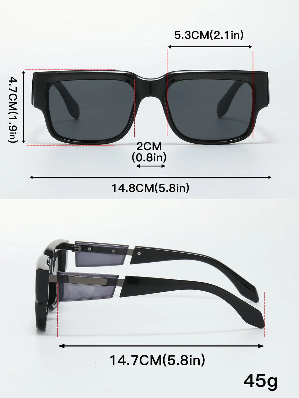 2026 Fashion Square Thick-Frame Sunglasses | Metal Accents | Retro Minimalist | Oversized Face-Flattering