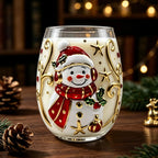 Wine Glasses Shiny Lead-Proof Seasonal Decoration Christmas 3D Santa Drink Glass for Tea Juice Cocktail Water Soda Beer Milk