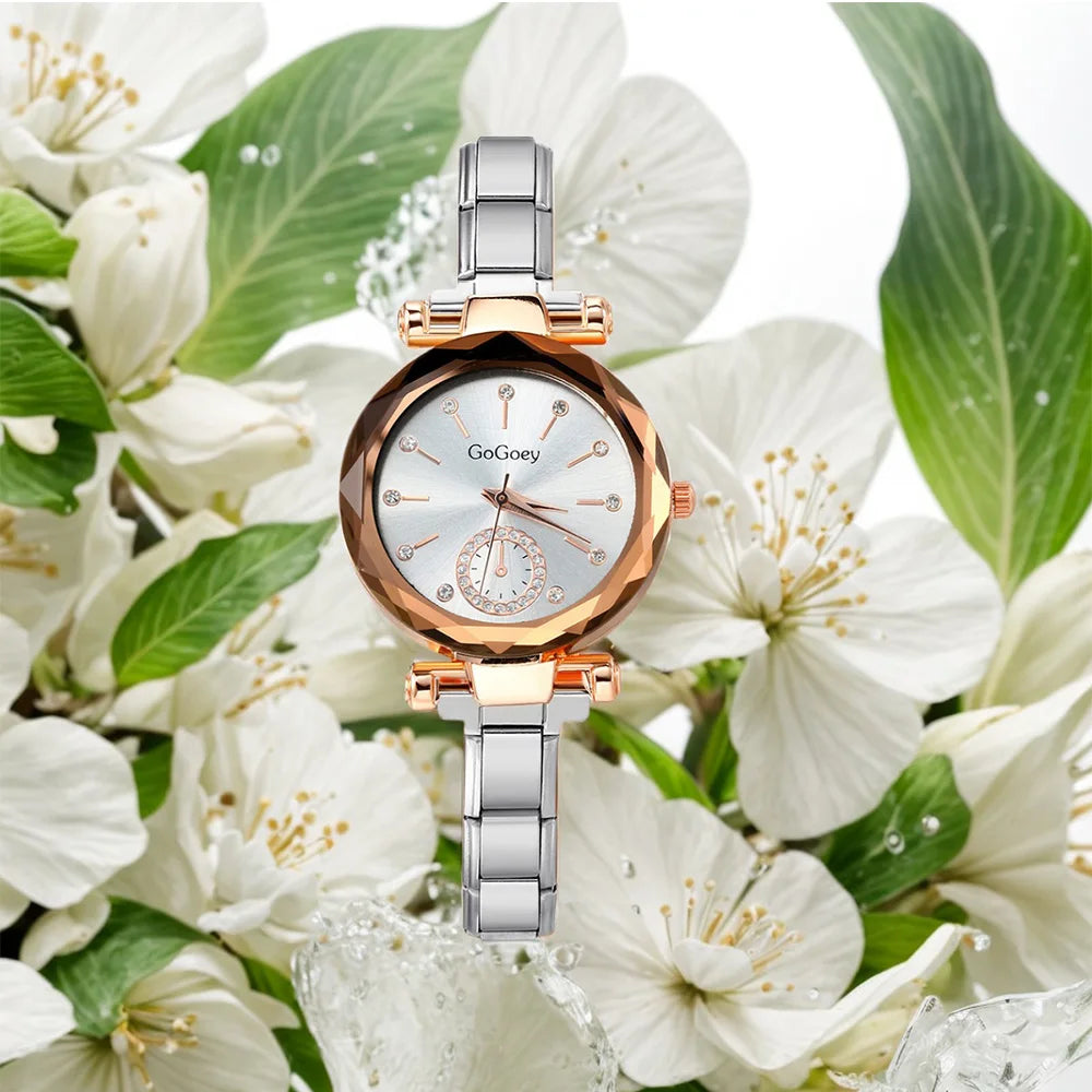 Design Luxury High Class Feeling Women Men Quartz Watch Stainless Steel Strap Width 9mm Trendy Trend Everyday Couples Gifts