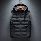Brand Mens Jacket Sleeveless Vest Hooded Fashion Casual Coats Male Cotton-Padded Men's Vest Men Zipper Waistcoats Plus size 6XL