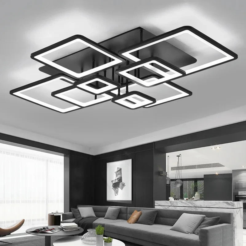 Modern Living Room Acrylic Led Ceiling Lamp Bulb 220v Black Bedroom Study Ceiling Light Home Dining Room Lighting Lustre Fixture