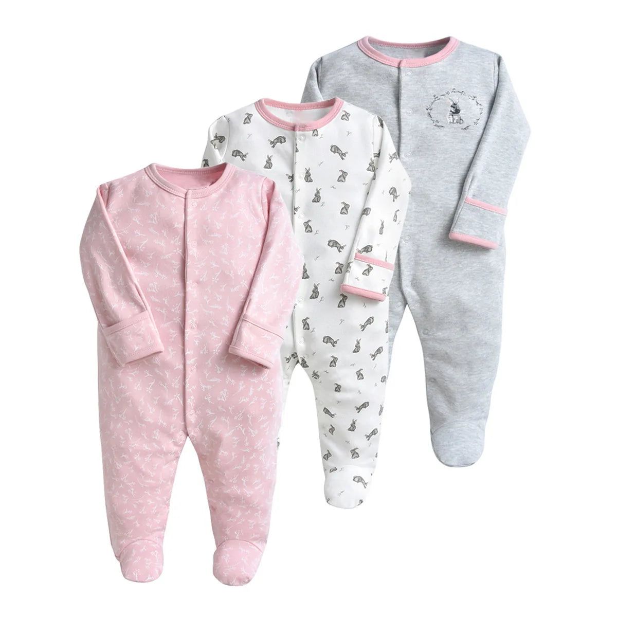Brand Newborn Babies Clothes Infant Baby Boys Girls Romper Cotton Long Sleeve Pajamas Jumpsuit Toddler Clothes Outfits 3Pcs/Lot
