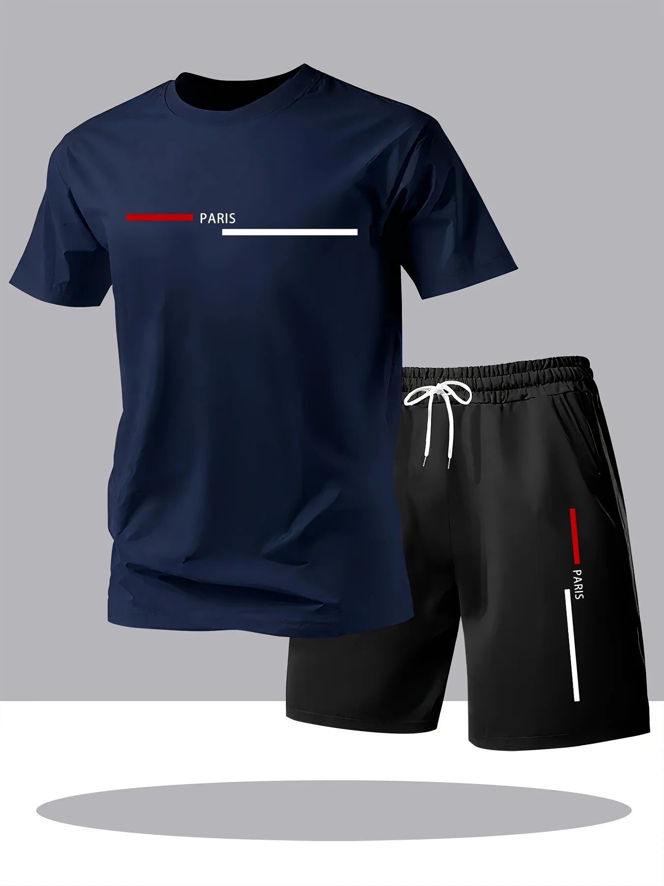 New men's sportswear set casual shorts and T-shirt set breathable modern two suitable for outdoor activities Men's clearance