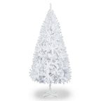5ft White Unlit Artificial Christmas Tree, 480 Branch Tips Hinged Pine Tree, Flame Retardant PVC with Sturdy Metal Stand for Indoor Home Xmas Holiday Decoration