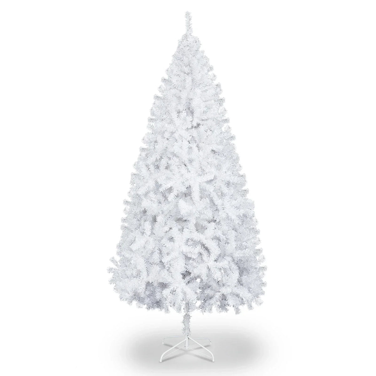 5ft White Unlit Artificial Christmas Tree, 480 Branch Tips Hinged Pine Tree, Flame Retardant PVC with Sturdy Metal Stand for Indoor Home Xmas Holiday Decoration