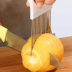 Effortlessly Slice Onions with this Colorful Onion Slicer Kitchen stainless steel potato chip onion holder for chopping assi