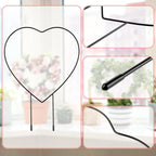 2pcs Metal Stackable Garden Trellis Plant Cage & Supports  for Decorative Vines Flowers Ivy Plant Support (Heart, 9.5in)