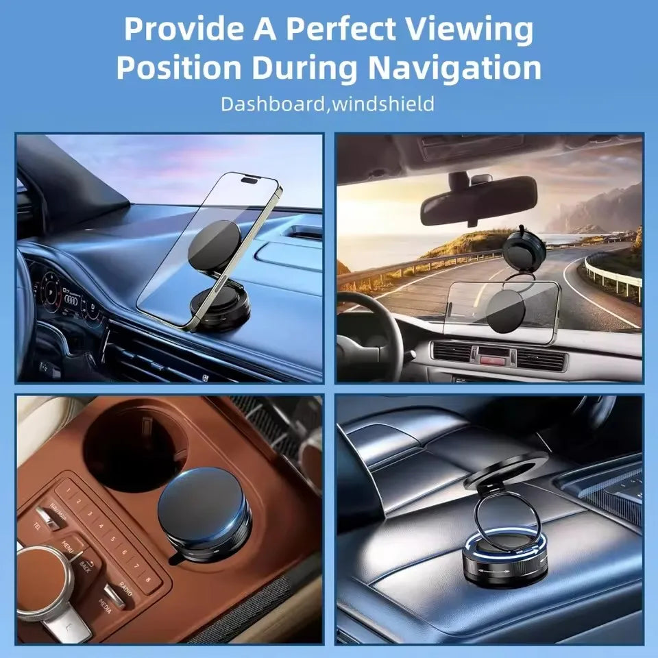 Car Phone Magnetic Stand Mechanical Vacuum Suction Cup Rotate 360 °   Magnetic Adsorption Bracket Universal Navigation Holder