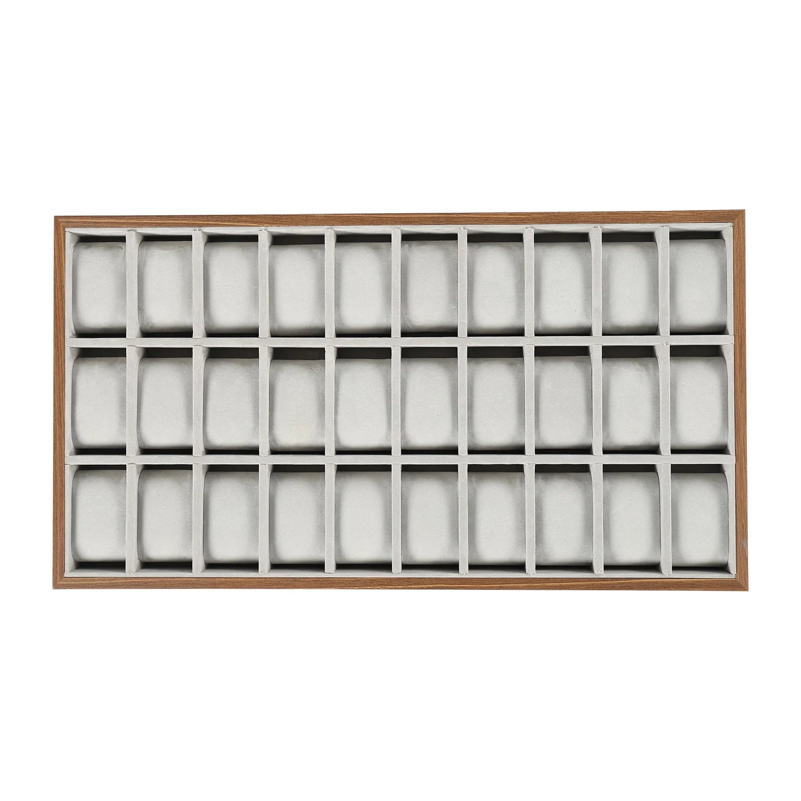 30-Slot Watch Display Box, Suede-Lined Organizer, Jewelry Storage for Watches, Bracelets, Necklaces, Earrings, Rings