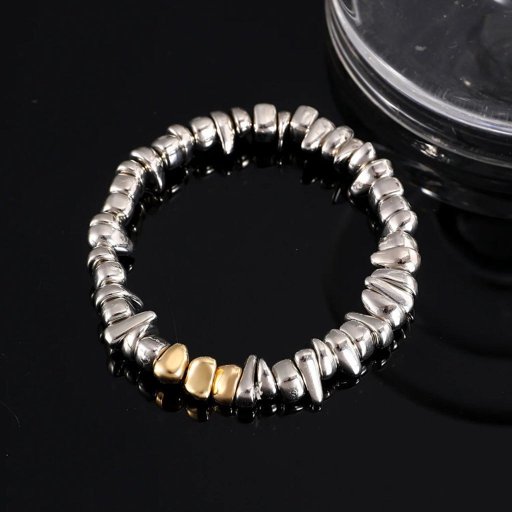 4pcsset Fashion Bracelets For Women New Vintage Irregular CCB Beads Imitation Pearl Chain Jewelry Valentine's Gift