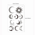 1 Sheet Moon Stars Sun Pattern Tattoo Stickers Waterproof Temporary Tattoos for Men Women Hand Arm Wrist Chest Body Decoration