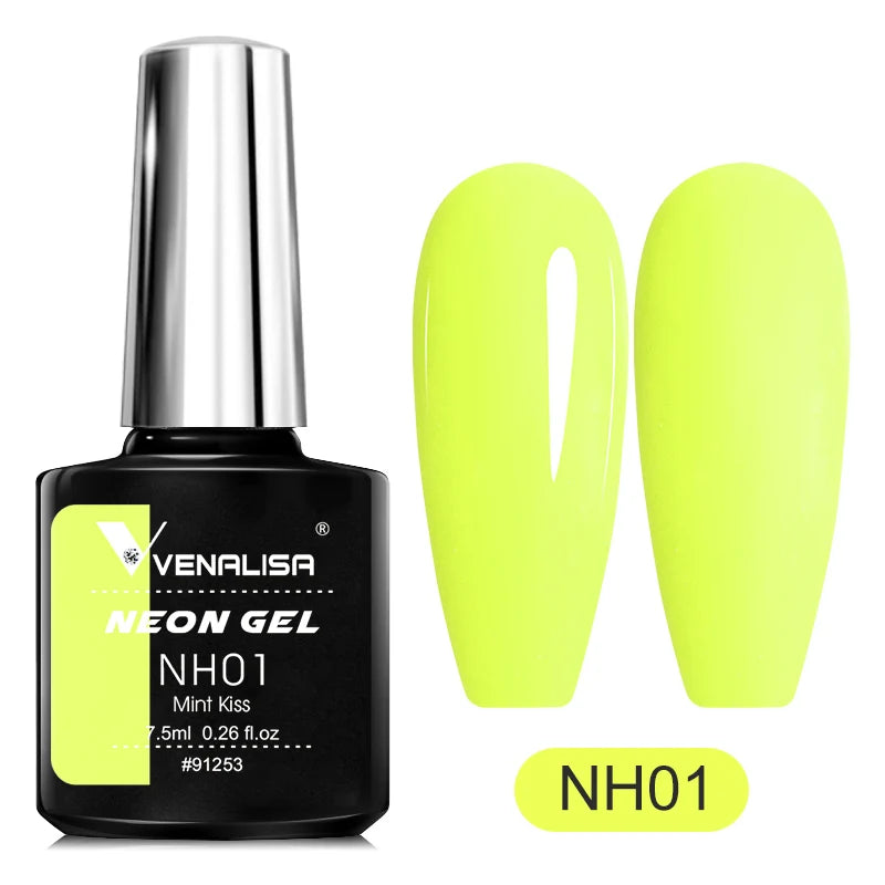 Venalisa Neon Gel Polish Varnishes Hybrid Nails For Manicure 7.5ml Semi Permanent Soak off Enamel Gel Polish UV Nail Gel Polish
