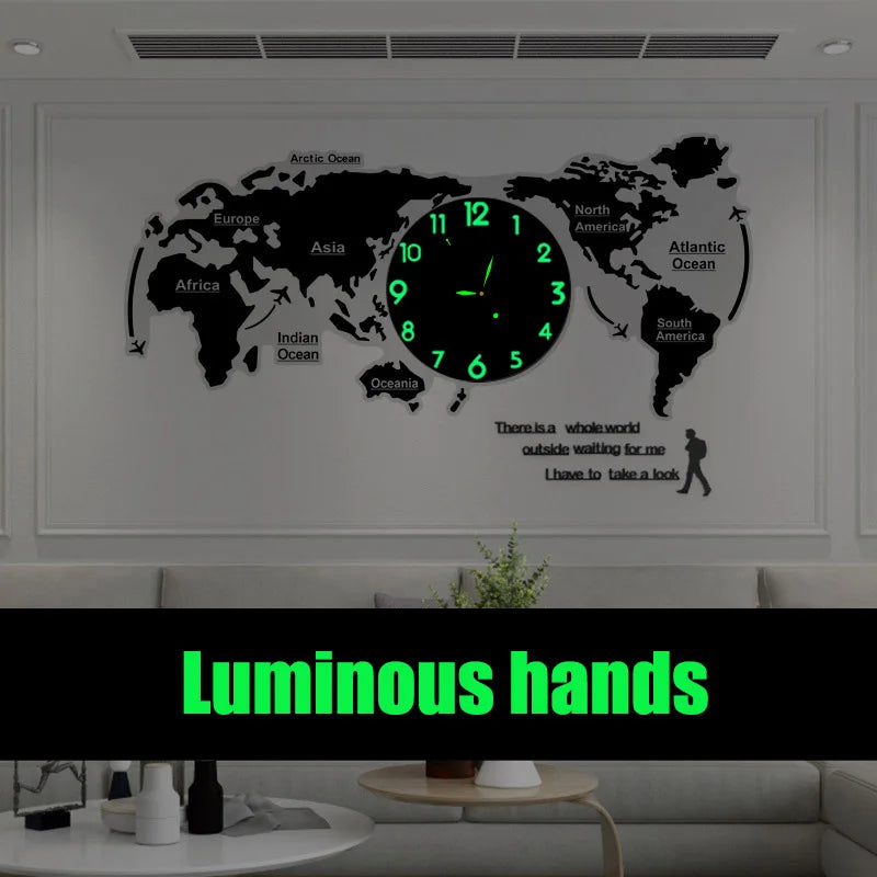 Unique Acrylic Wall Clock 3D DIY Large Wall Hanging Clock with Stickers for Office Home Living Room Wall Art Home Decorations