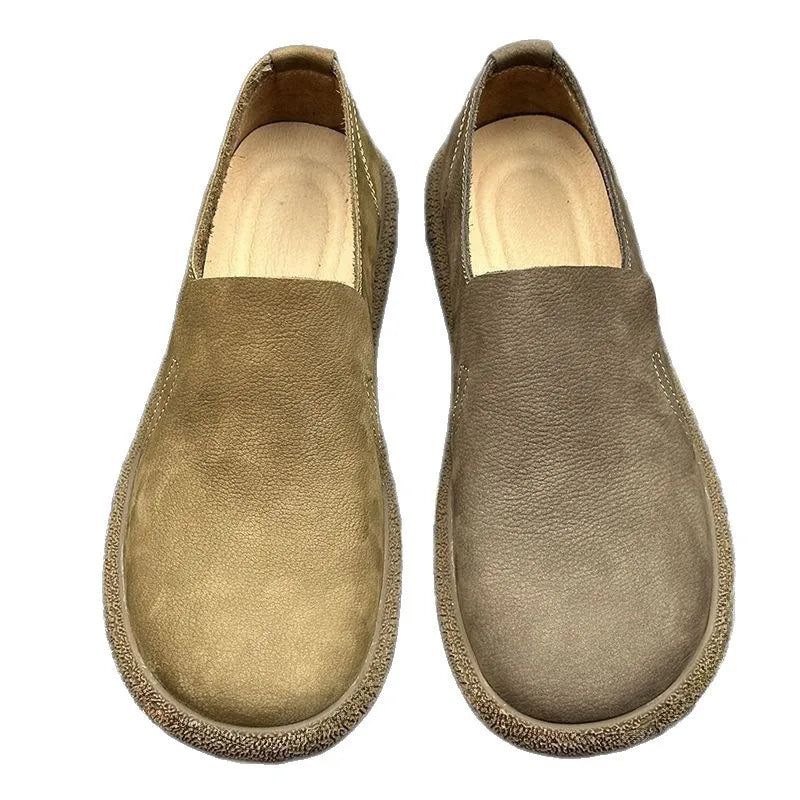 Men's shoes 2025 Autumn New Men's Retro Low-Top Big-Toe Casual Leather Shoes