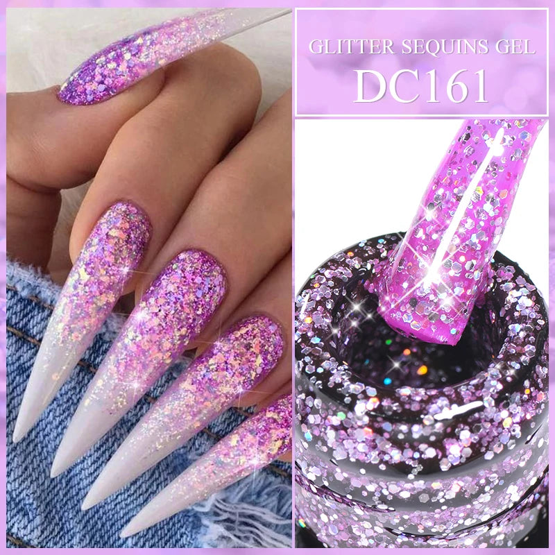 Mtssii 7ML Colorful Reflective Gel Nail Polish Glitter Sparkling Flash Glitter Gel Polish Semi Permanent Varnish Soak Off Nails