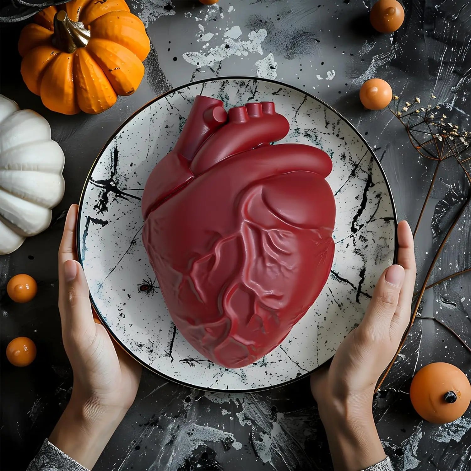 Heart Silicone Mold - 3D Realistic Heart Jelly Mold with Support Base for Cakes, Breakable Chocolate, Jelly, Pudding