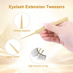 NAGARAKU Precision Fiber Tip Tweezer for Eyelash Extensions Professional Eyelash Tweezers Antistatic Straight