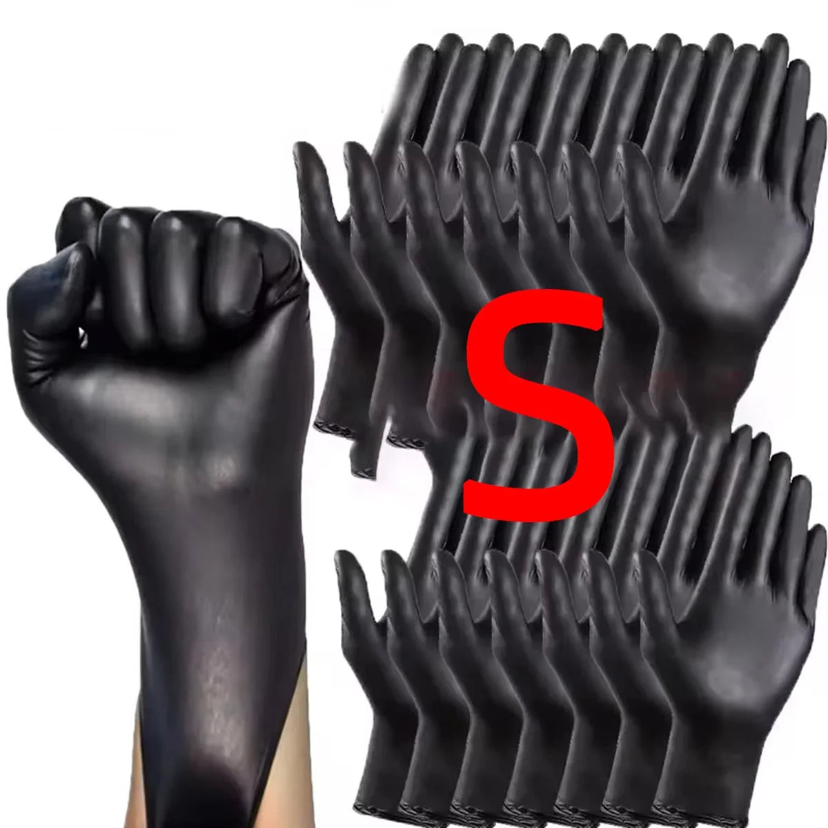 10/20/50/100PCS Black Nitrile Gloves Durable Powder Free Latex Free Suitable For Kitchen Cleaning Tattooing Pet Care Car Househo