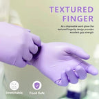 Soft Max Purple Nitrile Gloves Disposable Medical Grade Powder Free 5X Stretchable Exam Glove for Medical Cleaning Tattoo 100pcs