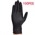 20/100PCS Black Disposable Nitrile Gloves 4Mil Latex & Powder Free Textured Gloves Industrial Grade Mechanic Auto Tattoo Gloves
