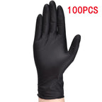 20/100PCS Black Disposable Nitrile Gloves 4Mil Latex & Powder Free Textured Gloves Industrial Grade Mechanic Auto Tattoo Gloves