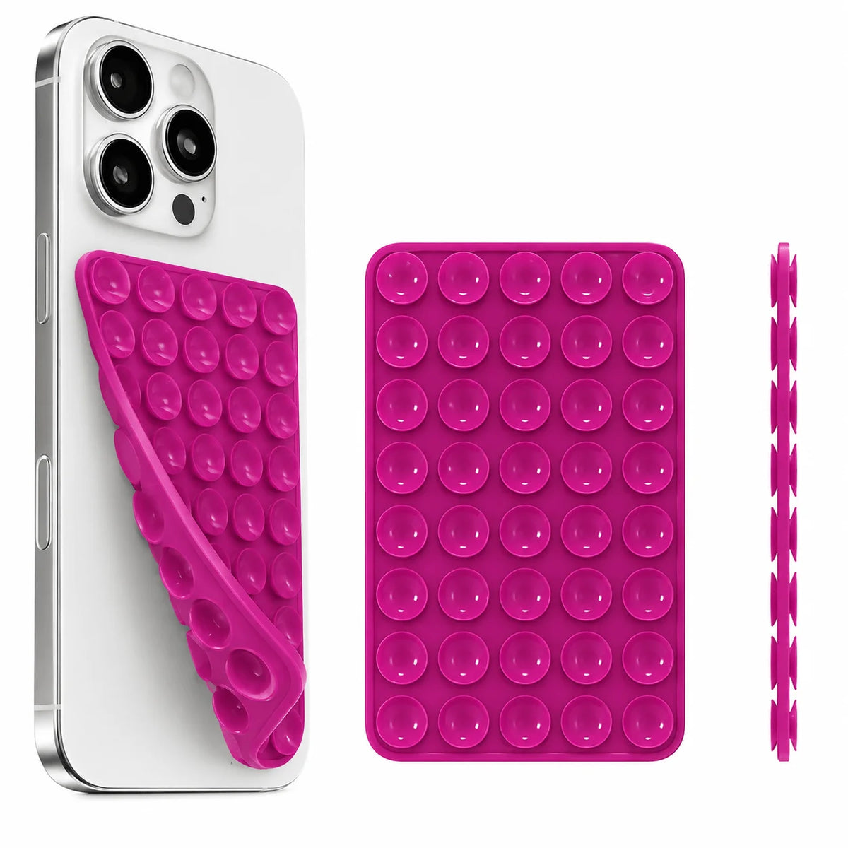 Silicone Suction Cup Phone Case Mount Double Sided Hands-Free Strong Grip Holder for Selfies and Videos for iPhone Android