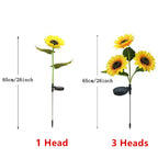 3 Heads 1 Head Solar Simulation Sunflower LED Lights Garden Yard Lawn Night Lights Landscape Lamp Decor Christmas Flower Light
