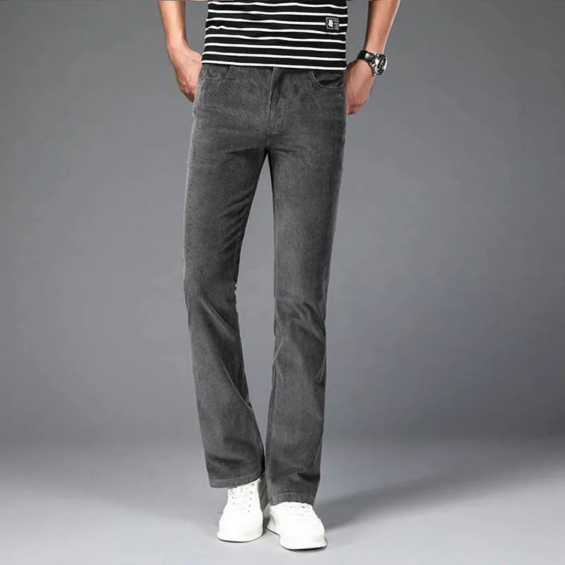Corduroy Flare Pants  Men  Bell Bottom Boot Cut Trouser Men Classic Autumn Flared Pant Men Pantalon Homme Black White Khaki