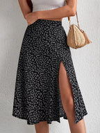 2023 Summer New European and American Floral Half Skirt  Cross border Foreign Trade Split A-line Wrap Hip Mid Waist Long S