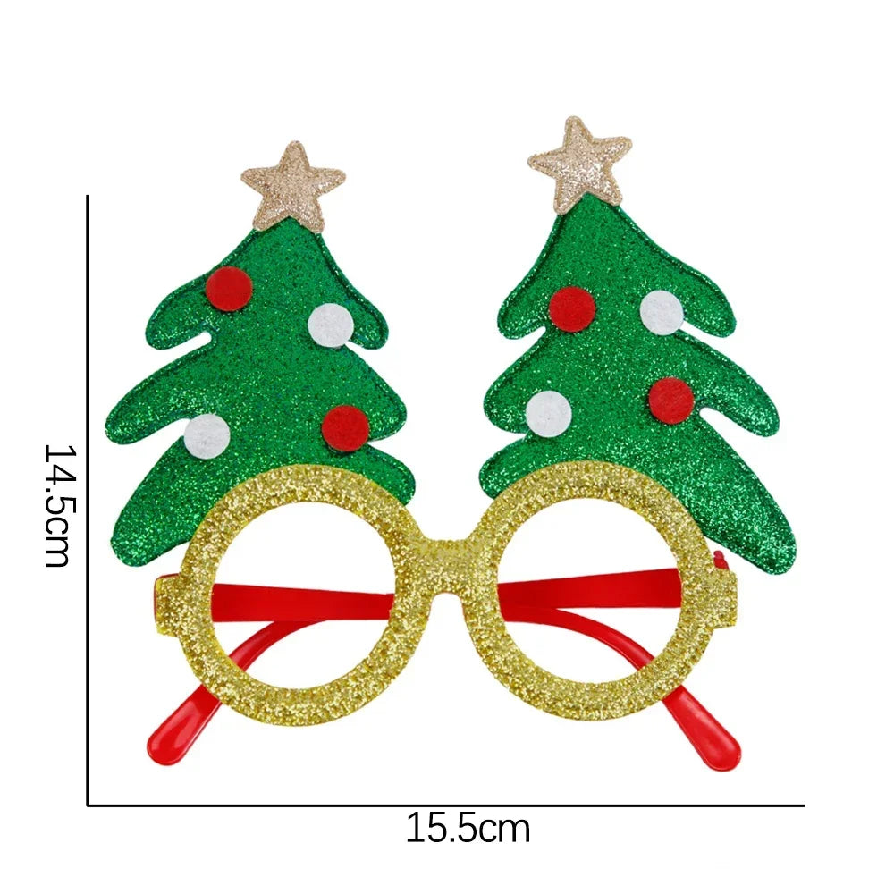 Christmas Glasses Santa Claus Xmas Tree Snowman Plastic Glasses Kid Gift Xmas Party Supplies Photo Props Christmas Decoration