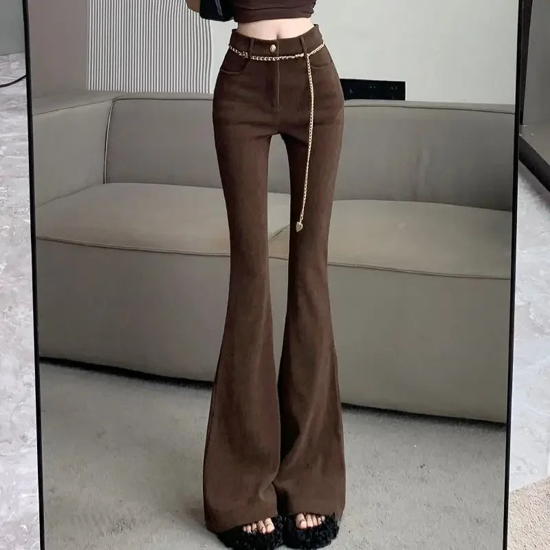 Pants for Women Fluid Woman Trousers High Waist Autumn Winter Trends 2025 Chic and Elegant New In Xxl Vintage G Harajuku Slacks