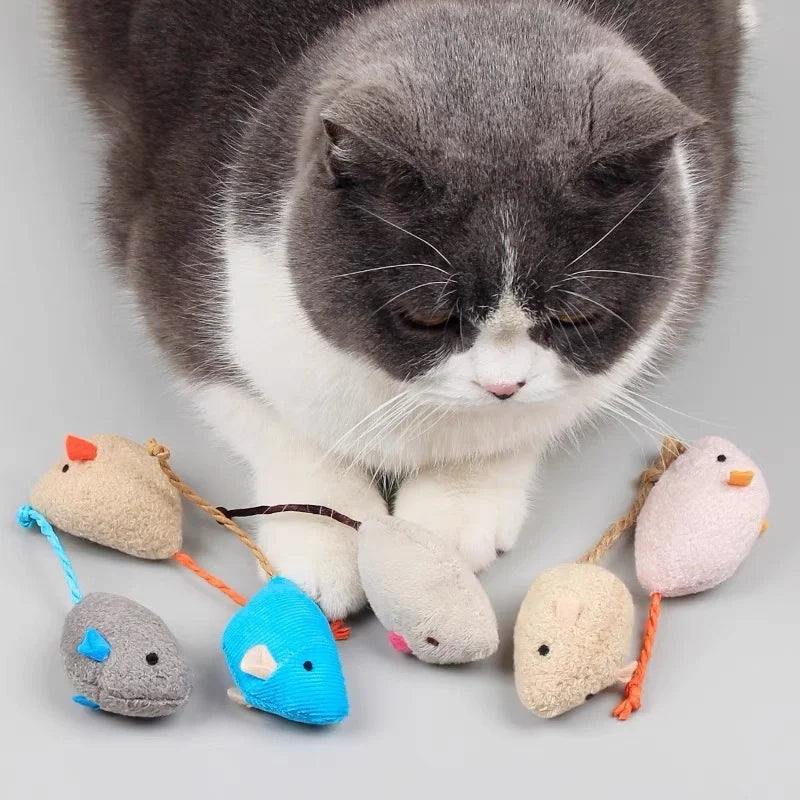 Interactive Plush Rat And Cat Toys Durable Linen Material Safe for Indoor Play Perfect for Small Breeds Interactive Plush Toys