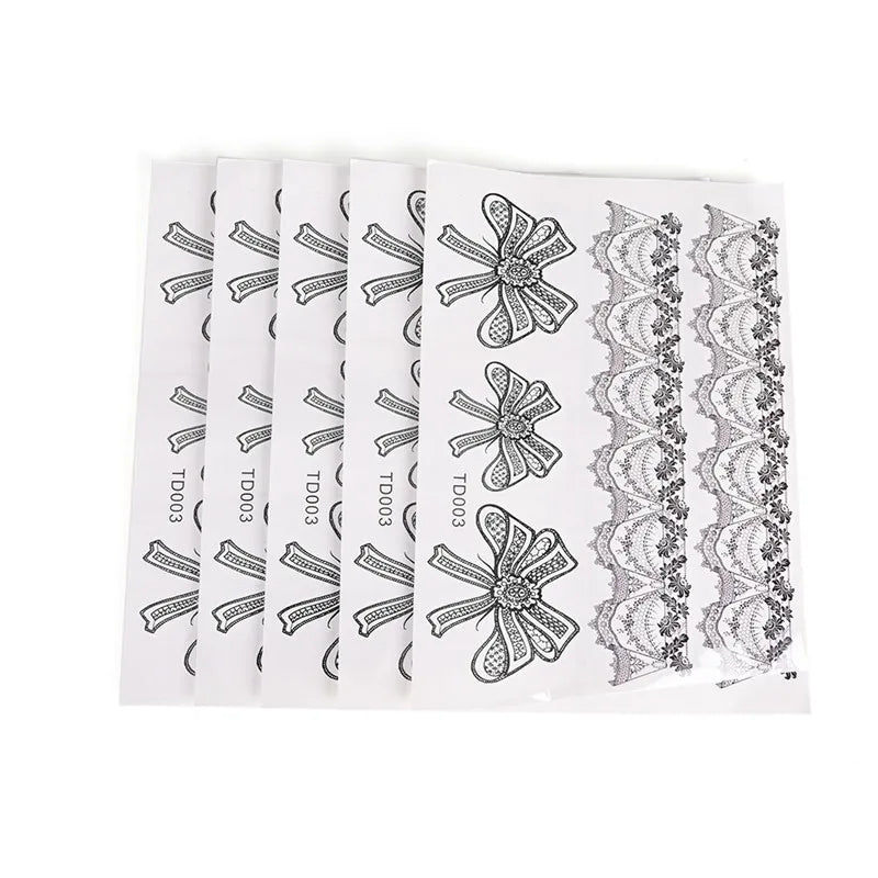 Leg Tattoo Sticker Waterproof Temporary Sexy Lace Flowers Stocking Stickers Flash Tatoo Fake Tattoos